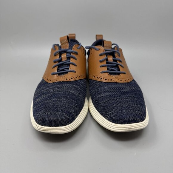 Cole Haan Grand Tour Knit Mens Size 10M Oxford Shoes Marine Blue Tan C31348 main image 8